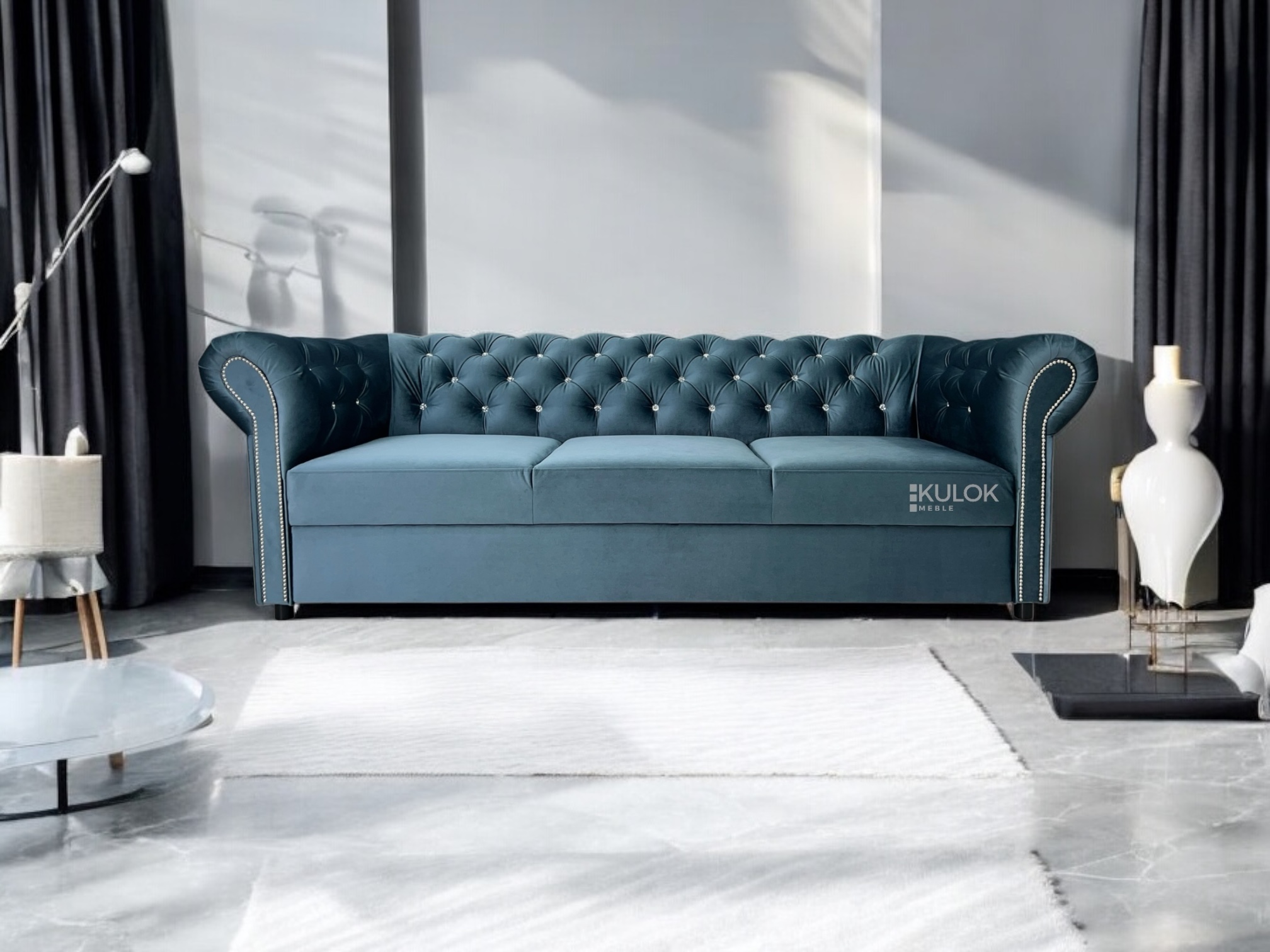 Sofa Chesterfield z kryształkami Glamour – wybór dla wymagających